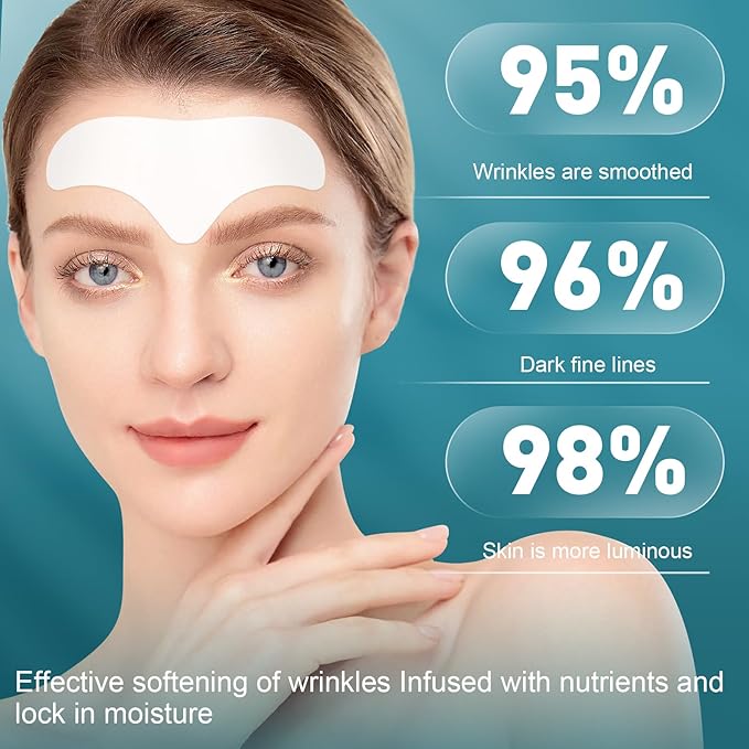 28 Pcs Forehead Wrinkle Patches - Anti Wrinkle Facial Patches with Collagen and Vitamin E for Face Overnight to Smoothing Fine Frown Lines & Wrinkles Treatment