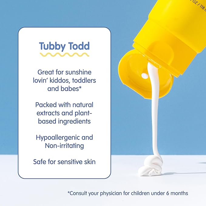 Tubby Todd Face and Body Mineral Protection Sunscreen Kit for Baby, Toddler and Kids - The Sun Bundle - Sunscreen Lotion 4 Fl Oz, Sunscreen Spray 6 Fl Oz and Sunstick 0.5 Oz - Fragrance-Free