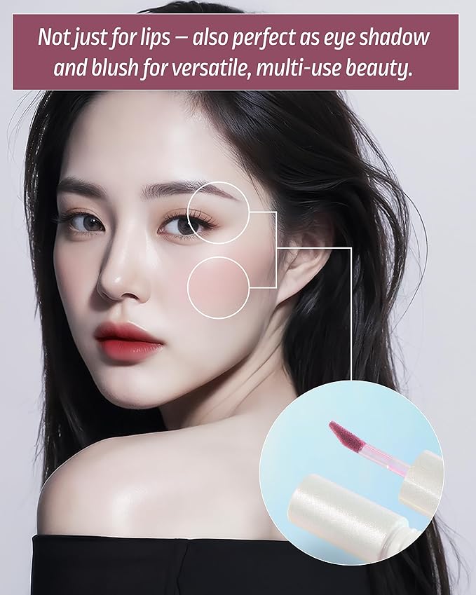 HEVVYMAKEUP Blurring Effect Lip Tint - Airy Velvet Matte Lips - Vegan, Longwear, Vibrant, Buildable Creamy Soft Texture - Korean Lip Makeup, Bite Me, 0.13 fl.oz.