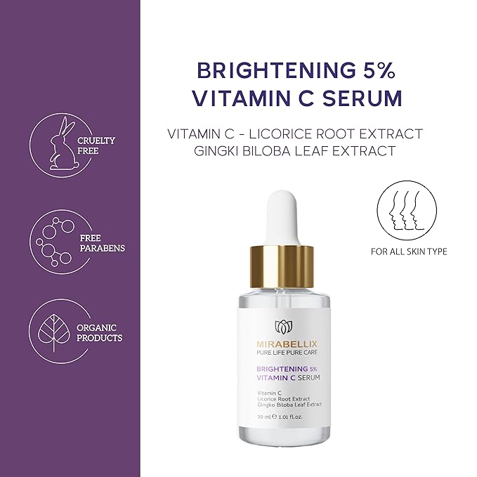 Vitamin C Facial Serum | Daily Antioxidant Support with Niacinamide, Licorice Root & Ginkgo Biloba | Hydrating & Nourishing Formula 30ml