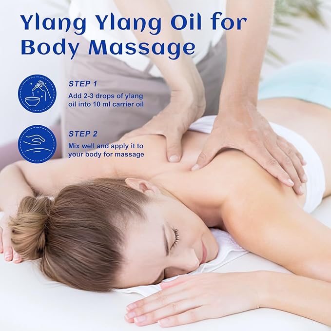 HIQILI Ylang-Ylang Essential Oil, Long-Lasting Scent for Diffuser, Perfumes, Aromatherapy, DIY - 3.38 Fl Oz