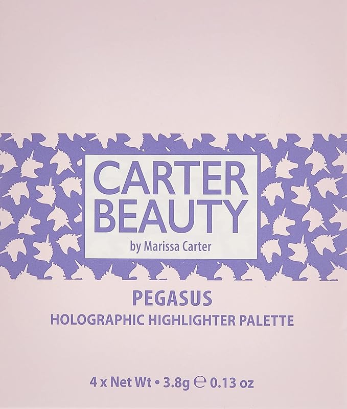 Carter Beauty Mini Highlighter Palette | Long Lasting Makeup | Shimmer & Matte Shades (Pegasus)