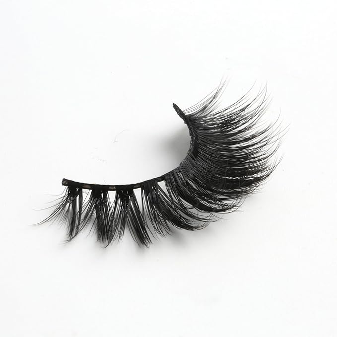 SUNWELL False Eyelashes 16mm Mink Lashes 8D Fluffy Cat Eye Faux Mink Lashes Strip Lashes Soft Reusable Luxury Volume Fake Eyelashes 10 Pairs Pack