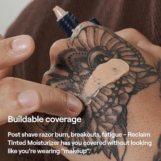 APOSTLE Reclaim Tinted Moisturizer for Men (10 Falmouth) - Niacinamide, Vitamin E, Squalane, Hyaluronic Acid, Tinted Face Moisturizer For Men. Hydrates, Evens Skin Tone, Reduces Fine Lines, 1 Fl. Oz.