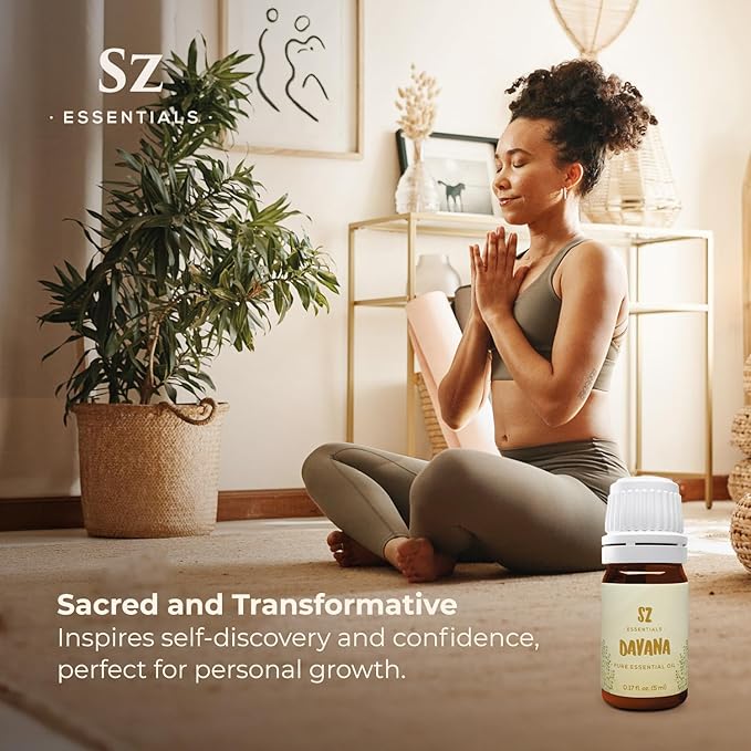 Davana Essential Oil - 100% Pure & Undiluted - Extracted from Artemisia Pallens- Sweet and Sour, Dried-Fruity, and Watermelon-Like Aroma Therapeutic Grade & Vegan - 0.17 oz (5 ml)