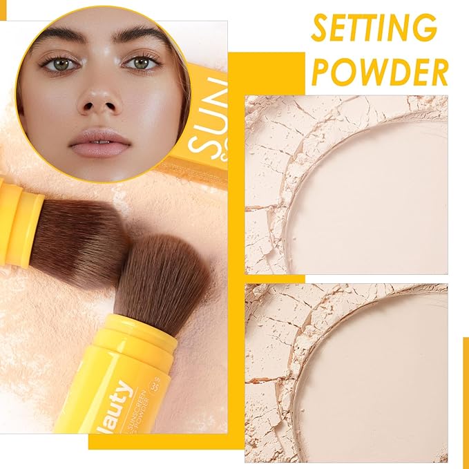 Mineral Setting Powder, Matte Oil Control Mineral Brush Powder for Face, Natural Translucent Loose Setting Powder, Lasting Lightweight Breathable Face Powder for All Skin (Translucet, 8g)