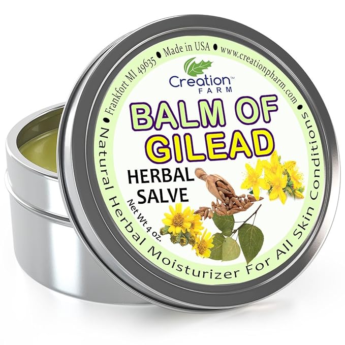 Creation Farm Balm of Gilead Herbal Salve - 3 Pack Large 4 oz Tins -Balm of Gilead Ointment -Balm De Gilead Ungüento