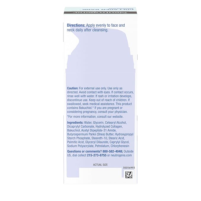 Neutrogena Collagen Bank Face Moisturizer, Larger Size Anti-Aging Face & Neck Collagen Cream, Bakuchiol, Face Lotion Supports Skin’s Natural Collagen for Visibly Plump Skin, 2.7 fl. oz