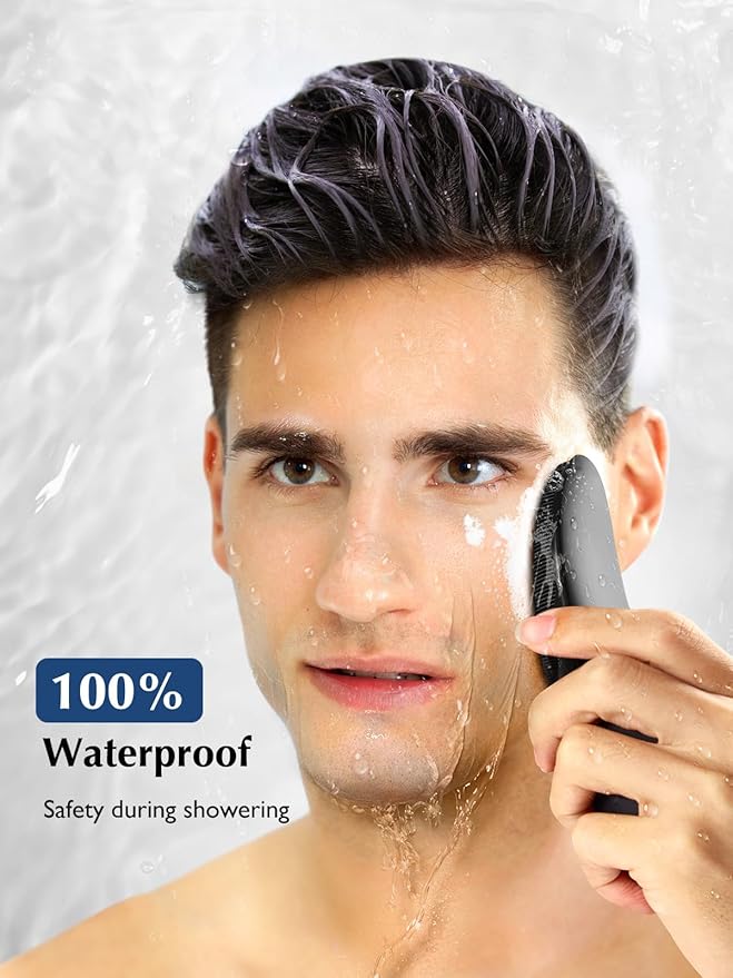 COSLUS Face Scrubber Facial Cleansing Brush: Silicone Portable Waterproof Rechargeable Face Wash Brush, 4 Cleansing Modes, Electric Face Exfoliator for Men Women Cleaning, Exfoliating, Massaging