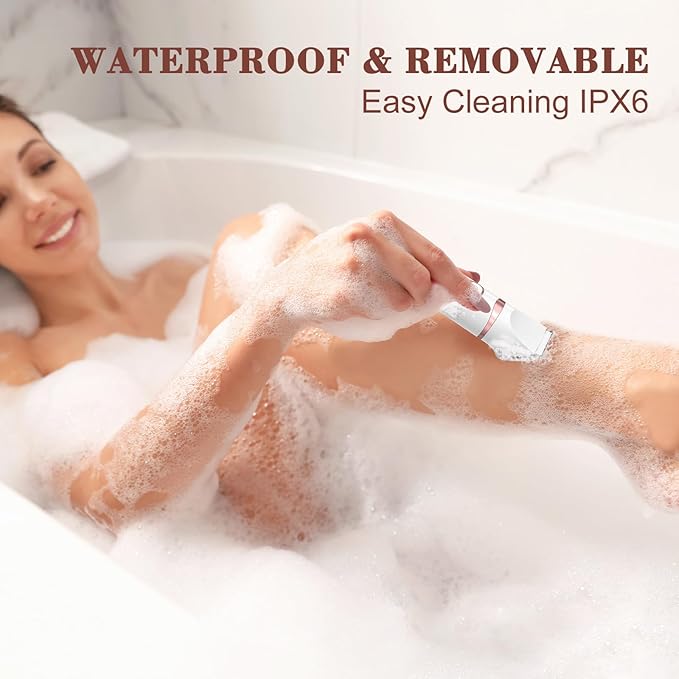 Bikini Trimmer for Women, 3-in-1 Waterproof Electric Shaver, Cordless Pubic & Body Hair Trimmer, Facial Shaver, Easy-Clean Razors with Ceramic Blade, Type-C Rechargeable, Led Display