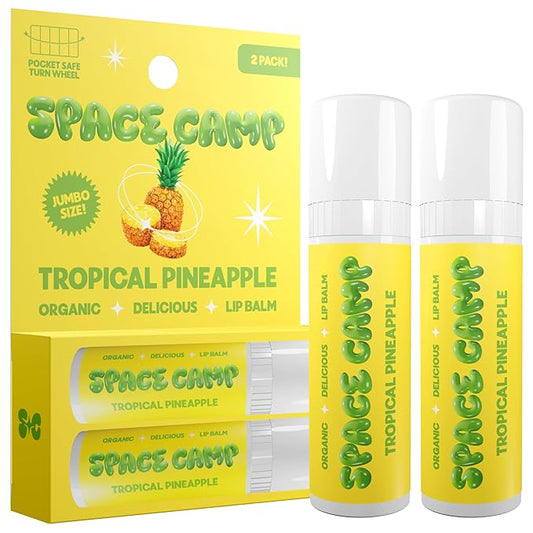 Wellness Jumbo Lip Balm - Tropical Pineapple Organic Flavored Balm (2 Pack)