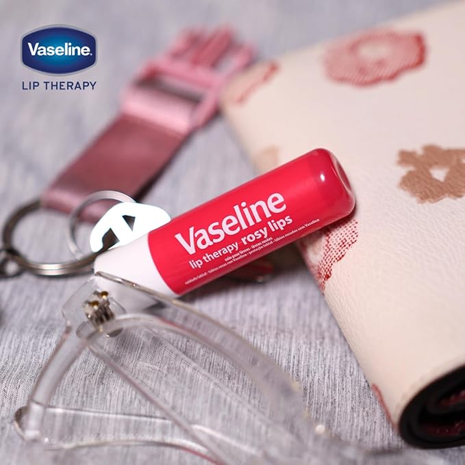 Vaseline Lip Therapy Rosy Lips - Hydrating Lip Balm Pack, Vaseline Stick, Lip Moisturizer for Dry Lips, 0.16 Oz Each (Pack of 8)