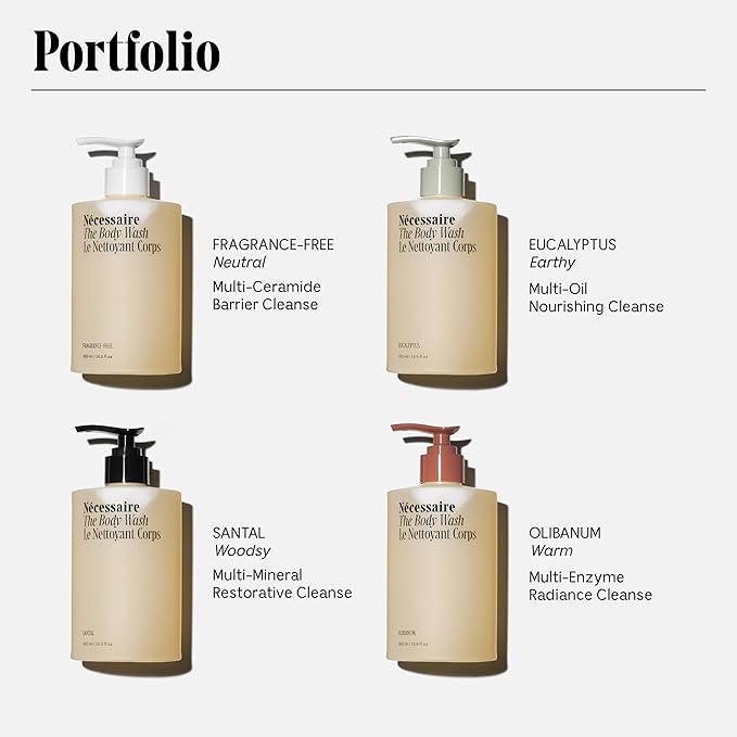 Nécessaire The Body Wash Olibanum. Natural Body Wash for Women + Men. Radiance Cleanse. Multi-Enzyme Gel Cleanser for Dull Skin. Notes of Vanilla, Fig Leaf, and Cassis Buds. 16.9 Fl Oz.