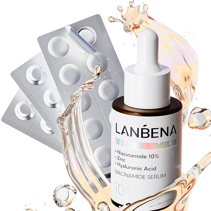 LANBENA Revolutionary Vitamin C Tablets Serum for Face, Illuminating Fcae Serum With Niacinamide, Brightening Anti-Aging Essence for Sensitive Skin, Non-Greasy, Reduces Dark Spots & Wrinkles (1.05 Oz)