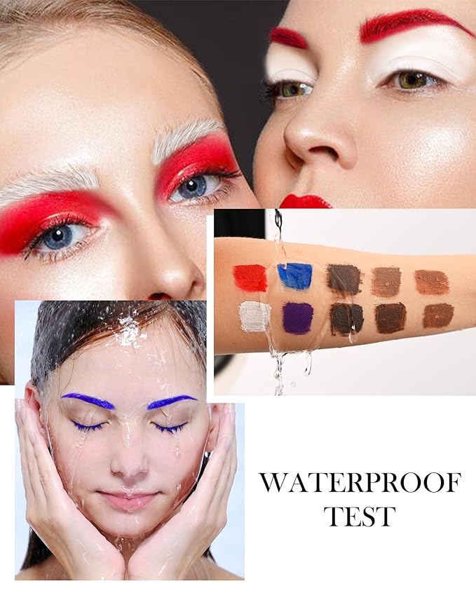 Tinted Eyebrow Gel Mascara- 1Pcs Long Lasting Waterproof Green Tinting Eye Brow Glue Colored Mascara, Dark Green Brow Filler Curling rimel de pestañas,Mother‘s Day Makeup Gift for Women Girl-#12