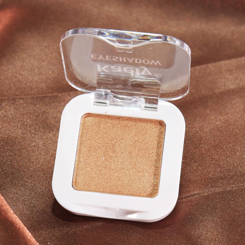 Golden Brown Glitter Single Eyeshadow – Neutral Shimmer Eye Shadow, Daily Waterproof Long-Lasting Eyeshadow Powder Palette for Women Eye Makeup sombras para ojos (06)