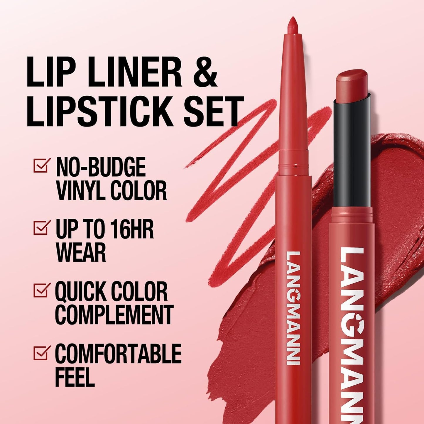 Jolilab 12Pcs Lip Set: 6 Colors Lip Liner+6 Colors Lipstick,Matte/Creamy,Smooth Creamy Texture,Long-Lasting,Bold/Nude Shades for Daily/Party, Vegan,Gift for Makeup Lovers.(Rich - Color Set B)