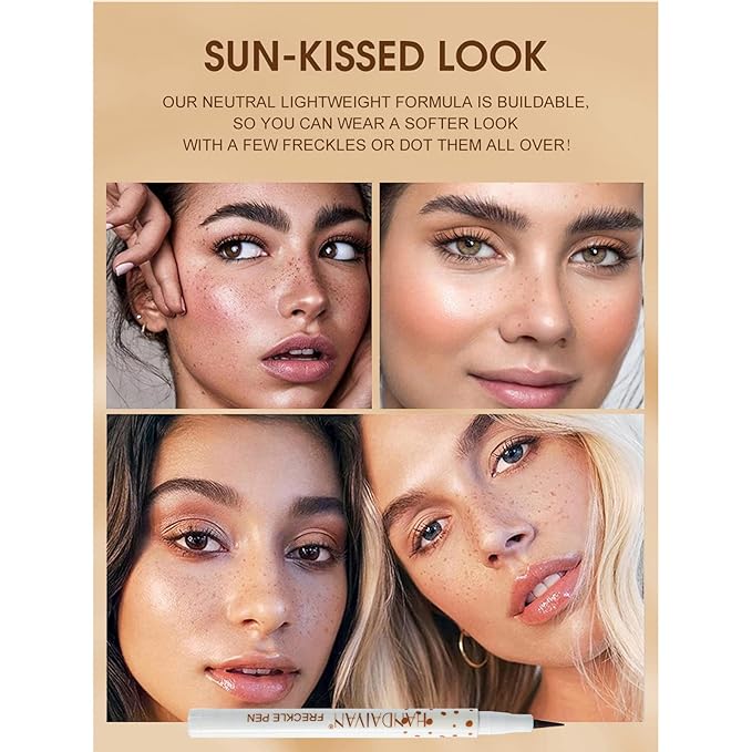 Freckle Pen 2 Colors, Natural Lifelike Freckle Makeup Pen Magic Freckle Color,Waterproof Longlasting Soft Dot Sopt Pen,for Natural Effortless Sunkissed Makeup-Light Brown&Natural Coffee