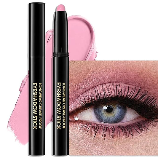 Eyeshadow Stick Matte Eye Shadow Pencil Cream to Powder Eye Brightener Crayon Long-Lasting Crease-Proof Neutral Eyeshadow Buildable & Blendable High Pigmented Eye Liner Makeup for Women, 5 PINK