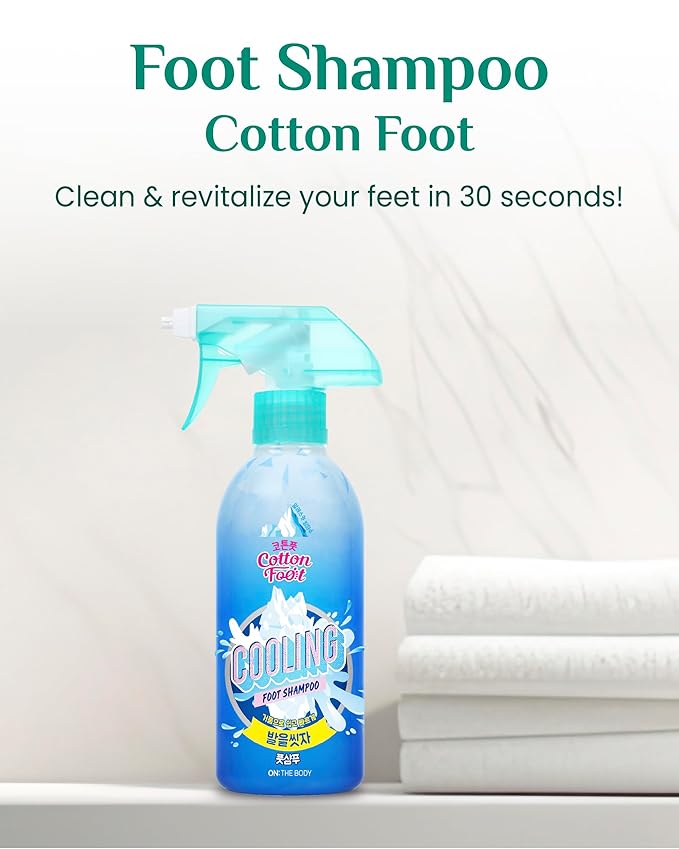Cotton Foot - Foot Shampoo Soap (Menthol Cooling, 13fl oz*2, Pack of 2) - Refreshing Cleanse Spray, Deodorizing Foot Care Wash. Foaming Wash, Easy to Use