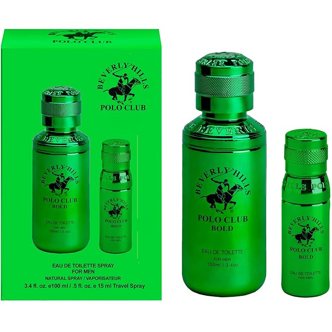 Beverly Hills Polo Club Cologne for Men Bonus Pack Designer Eau De Toilettes 3.4oz + 0.5oz 2 count (Bold)
