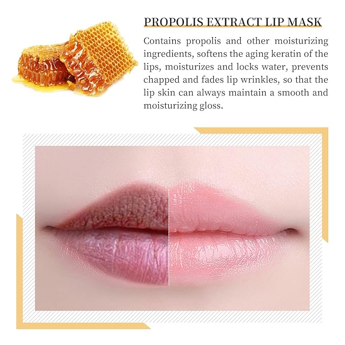 Bee Honey Lip Balm Honey Pot, Bee Honey Lip Mask, Reduces Lip Lines, Hydrate & Moisturizing Lip Skin Care, Prevention Dry Cracked Lips, Bee Honey Lip Balm for Lip Repair Treatment