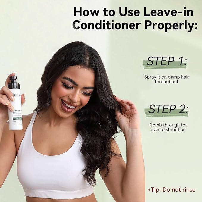 ALFHEIM Rosemary+ Leave-in Conditioner | Lightweight Hydrating & Smoothing Hair Mist | Frizz Control & Heat Protection | Suitable for Oily, Fine, and Dandruff-Prone Hair | 5.4 oz