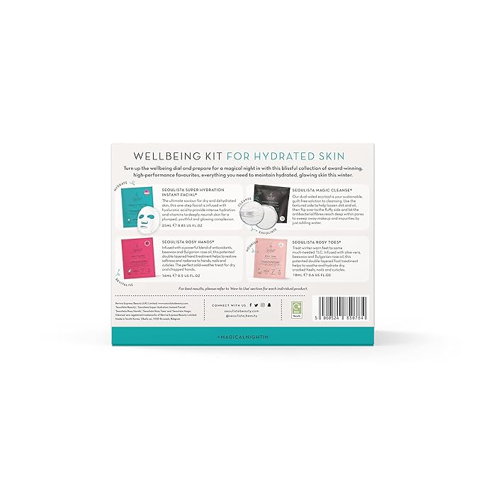 HYDRATED Gifting Bundle | SUPER HYDRATION SHEET MASK | Rosy Toes - Foot Mask Instant Pedciure | Rosy Hands - Hand Mask Instant Manicure| Magic Cleanse™ Eco-friendly Cleansing Tool