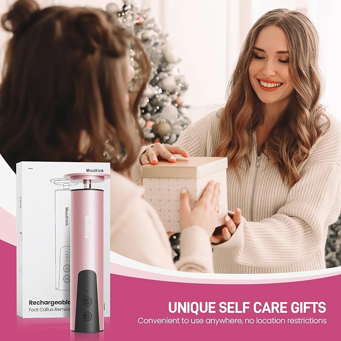 Electric Foot Callus Remover, 2 in 1 | 6 Speed Adjustable Foot File Nail Grinder with Sandpaper Disks, Professional Sander Pedicure Tool for Feet Dead Skin, Self Care Gifts for Women Mom Lover Friends