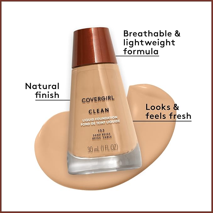 COVERGIRL Clean Makeup Foundation Normal Skin Ivory 105, 1 oz (packaging may vary)