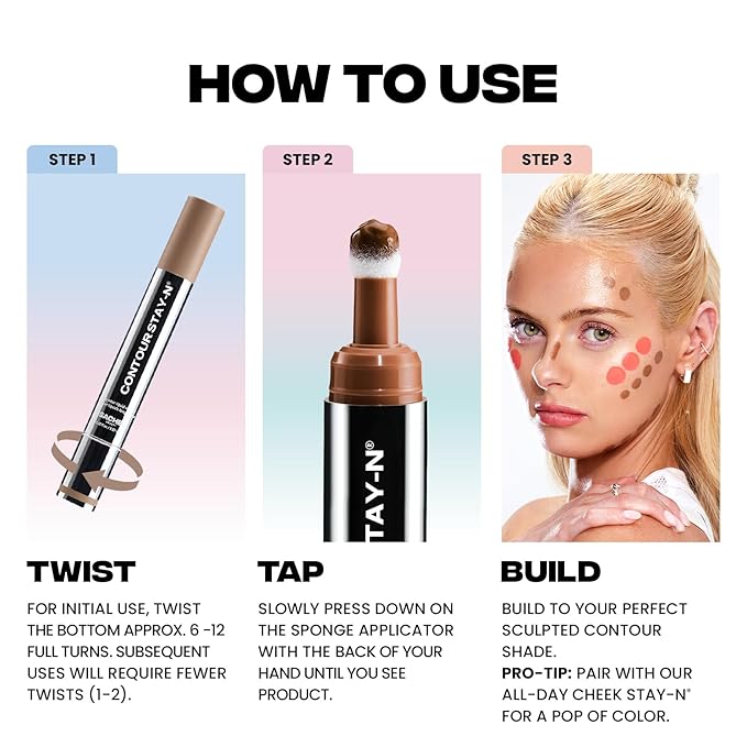 Sacheu Liquid Contour STAY-N Long Wear Cream Contour Makeup — Long Lasting, Blendable, & Lightweight Formula — Vegan & Cruelty-free, Giving Drama