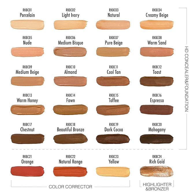 Ruby Kisses HD Brush Concealer & Foundation 3 Pack (Toffee)