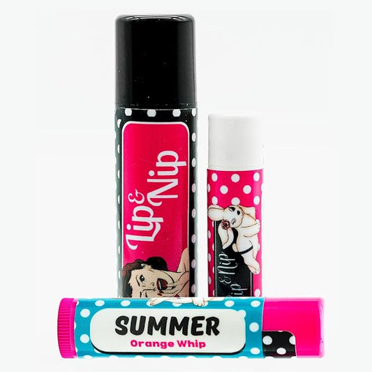 Orange Whip “Summer” Flavored Balms | Orange Whip Flavored Hydrating Lip Balm, Nipple Balm, and Full Body Balm | Lip Balm & Moisturizer and Intimacy Enhancer - Pack of 3