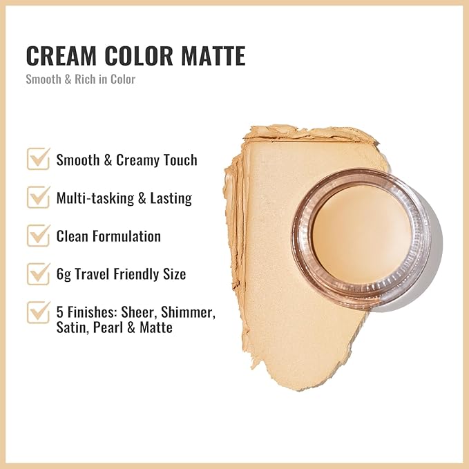 Oulac Matte Eyeshadow 3-in-1 Eyeshadow Eye Primer&Eyeliner Highly Pigmented Waterproof Smudge-proof Long Lasting Wear Smooth&Blendable Formula for Natural Look,Vegan & Cruelty-Free CM04