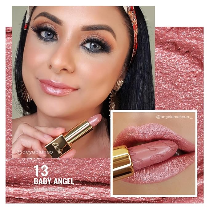 Oulac Lipstick & Lipliner Set 3PCS High Impact Lipcolor with Moisturizing Formula, Vegan Beauty, Full-Coverage Lip Color, Gift Lipstick for Women, LL01+07+13