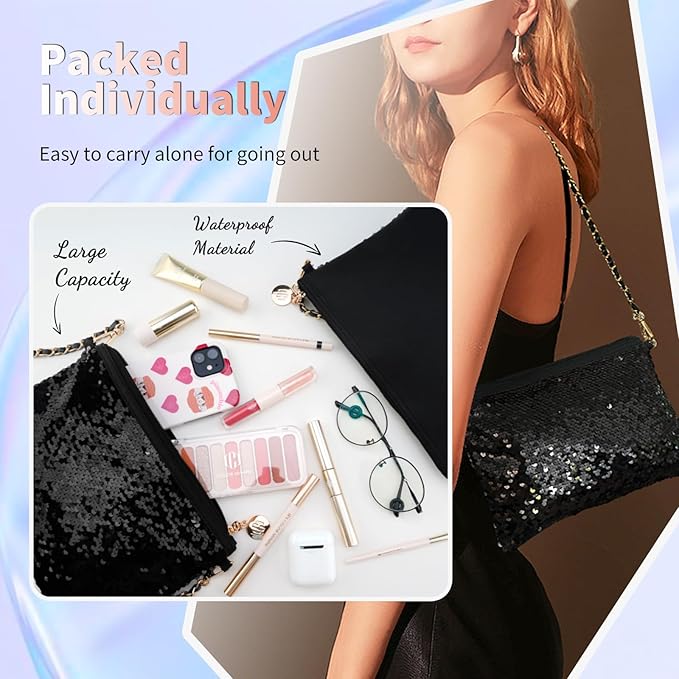 Color Nymph Teen Girls Makeup Kits, Makeup Kit For Girls All In One Makeup Sets For Women With Sequin Bag Packed Individually 9 Colors Eyeshadow Palette Lip Gloss Eyeliner Mascara -Orange Pink