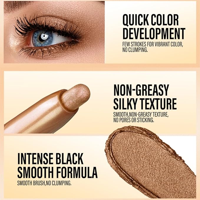 Jolilab Eyeshadow Stick Set, 2 Colors Matte Professional Bright-Colored Contouring and Highlight Eyeshadow Stick, Cream Waterproof Long Lasting High Pigmented Eye Shadow. (2, 07+08 2pcs)