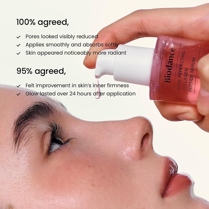 BIODANCE Pore Perfecting Collagen Peptide Serum, Skin Firming & Radiance Boost, Plumping, Pore Care, Makeup Prep Serum for All Skin Types, Korean Skincare | 1.01 fl.oz x 1 ea