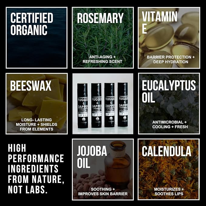 Organic Lip Balm for Men, Mens Chapstick Organic, Mens Lip Balm, Natural Chapstick for Men, Organic Chapstick Mint Lip Balm, Peppermint Lip Balm, All Natural Men's Lip Balm Chap Stick, Lip Therapy