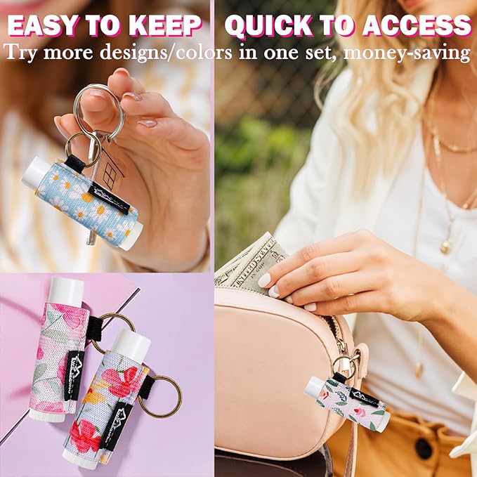 WK IEASON Lip Balm Holder Keychain Bulk Chapstick Holder Key chain