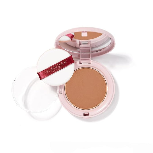 Wander Beauty Wanderlust Powder Foundation - Golden Rich - Blurs & Evens Skin Tone - Perfects & Hydrates With Hyaluronic Acid, Aloe, Honeysuckle, & Vitamin E - Lightweight, Buildable Coverage -0.31 oz