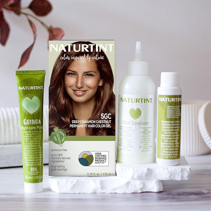 Naturtint 5GC Deep Cinnamon Chestnut Permanent Hair Color (Pack of 1), Ammonia Free, Vegan, Cruelty Free, up to 100% Gray Coverage, Long Lasting Results (Packaging may vary)