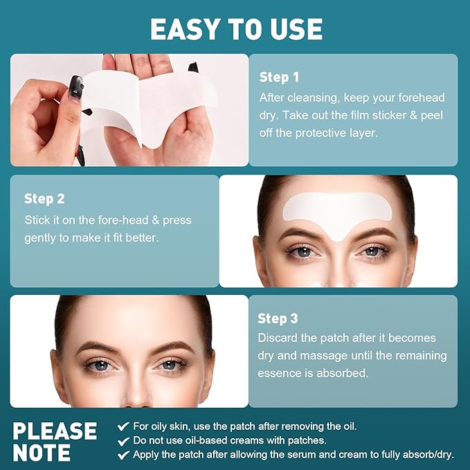 28 Pcs Forehead Wrinkle Patches - Anti Wrinkle Facial Patches with Collagen and Vitamin E for Face Overnight to Smoothing Fine Frown Lines & Wrinkles Treatment