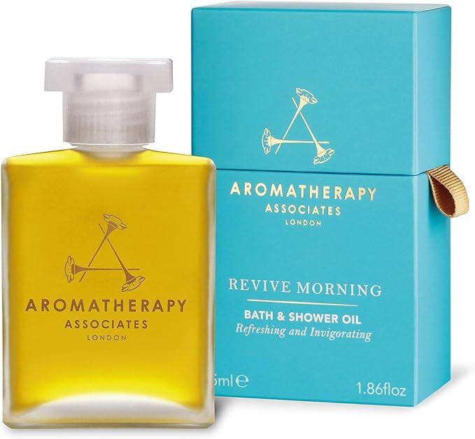 Aromatherapy Associates Revive Morning Bath and Shower Oil – Hydrating Oil with 3 Essential Oils to Refresh Mind, Body, and Spirit (1.86 oz)