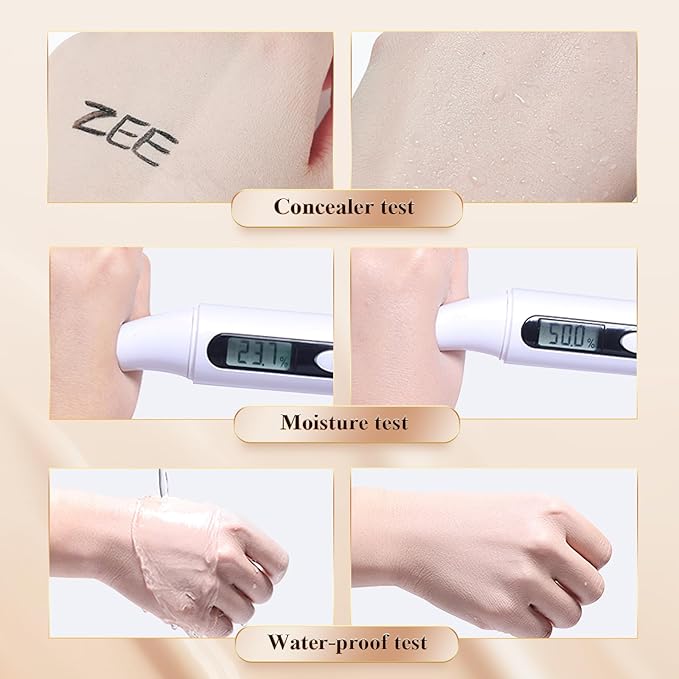 Air Cushion CC Cream Mushroom Head - Moisturizing & Oil Control Screw Lid Concealer Makeup Base, Primer Liquid Foundation Long Lasting with Mushroom Makeup Sponges for All Skin Types (Buff Beige)