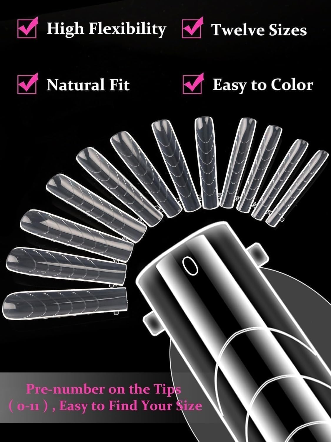 EBANKU Poly Gel Nail Forms Coffin Long, 120 Pcs Dual Forms for Polygel, Structure Builder Gel Nail Molds Acrylic Nail Kit for Nail Extension Art Design Salon & DIY -12 Sizes