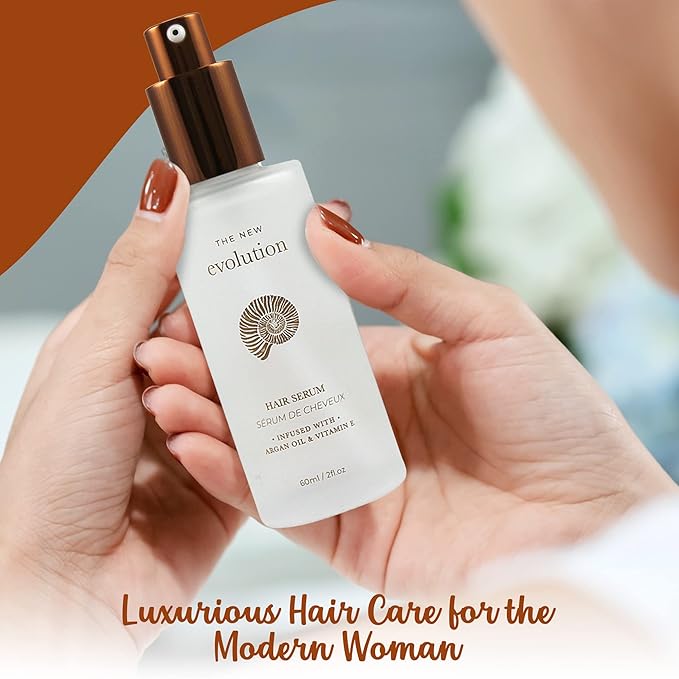 HerStyler Evolution Argan Oil Serum - Vitamin E Nourishing Treatment to Soften Dry Hair, For Hair Straightening With Aloe Vera (2 Pack)