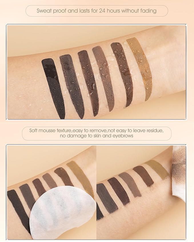 Waterproof Tinted Brow Gel - Long Lasting, Smudge-Proof Liquid Eyebrow Makeup - Volumizing Enhance Eyebrow Mascara for Women - With Brow Razor Brush - 02 Auburn