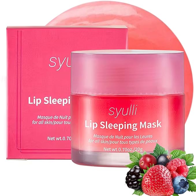 Sleeping Lip Mask,Organic Vitamin C Lip Sleeping Mask Hydrate & Repair Sleeping Lip Balm, Nourish Overnight Lip Care Treatment Lip Line & Color Improve,Crack & Dry Sleeping Lip Mask For Women & Men