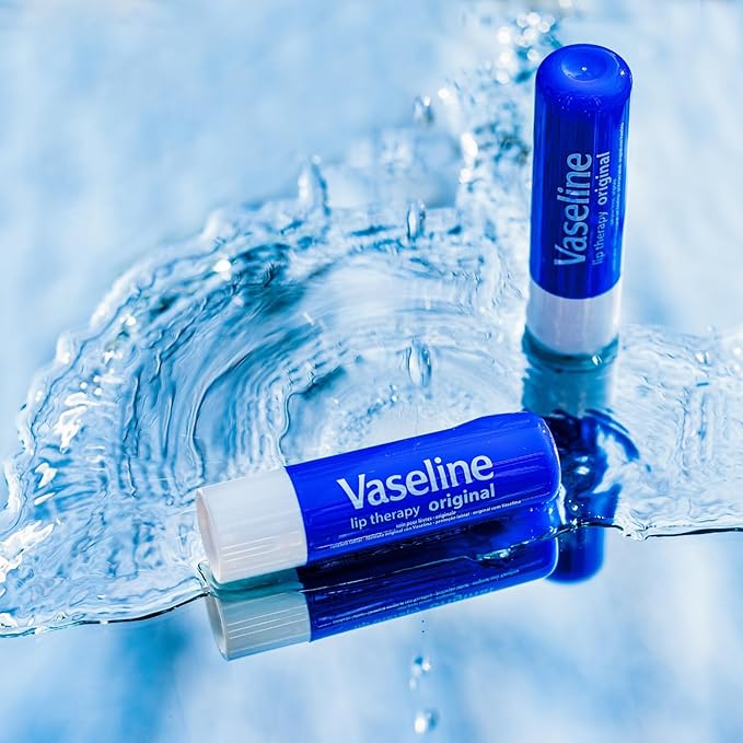 Vaseline Lip Therapy Original, Fast-Acting Lip Moisturizer For Very Dry Lips, Lip Balm Stick, 0.16 Oz Ea (Pack of 8)